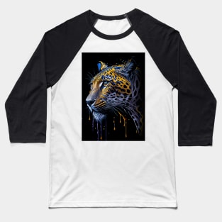 Splash Art of a Leopard Baseball T-Shirt